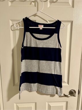 Mossimo Supply Co. Navy and Light Gray Striped Tank